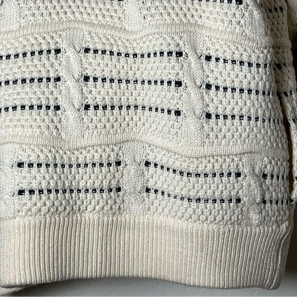 70's LeRoy Grandpa Chunky Wool Blend Textured Knit Oversized Sweater Jacket M - Picture 8 of 17